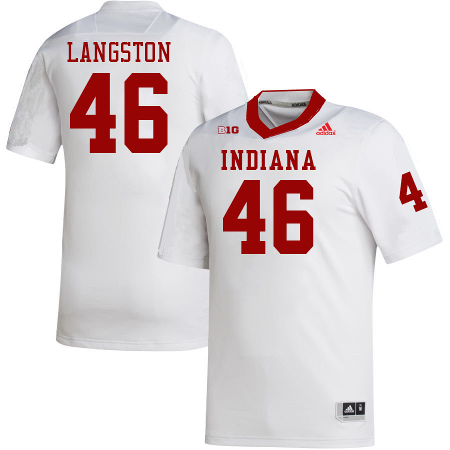 Men #46 Mark Langston Indiana Hoosiers College Football Jerseys Stitched-White